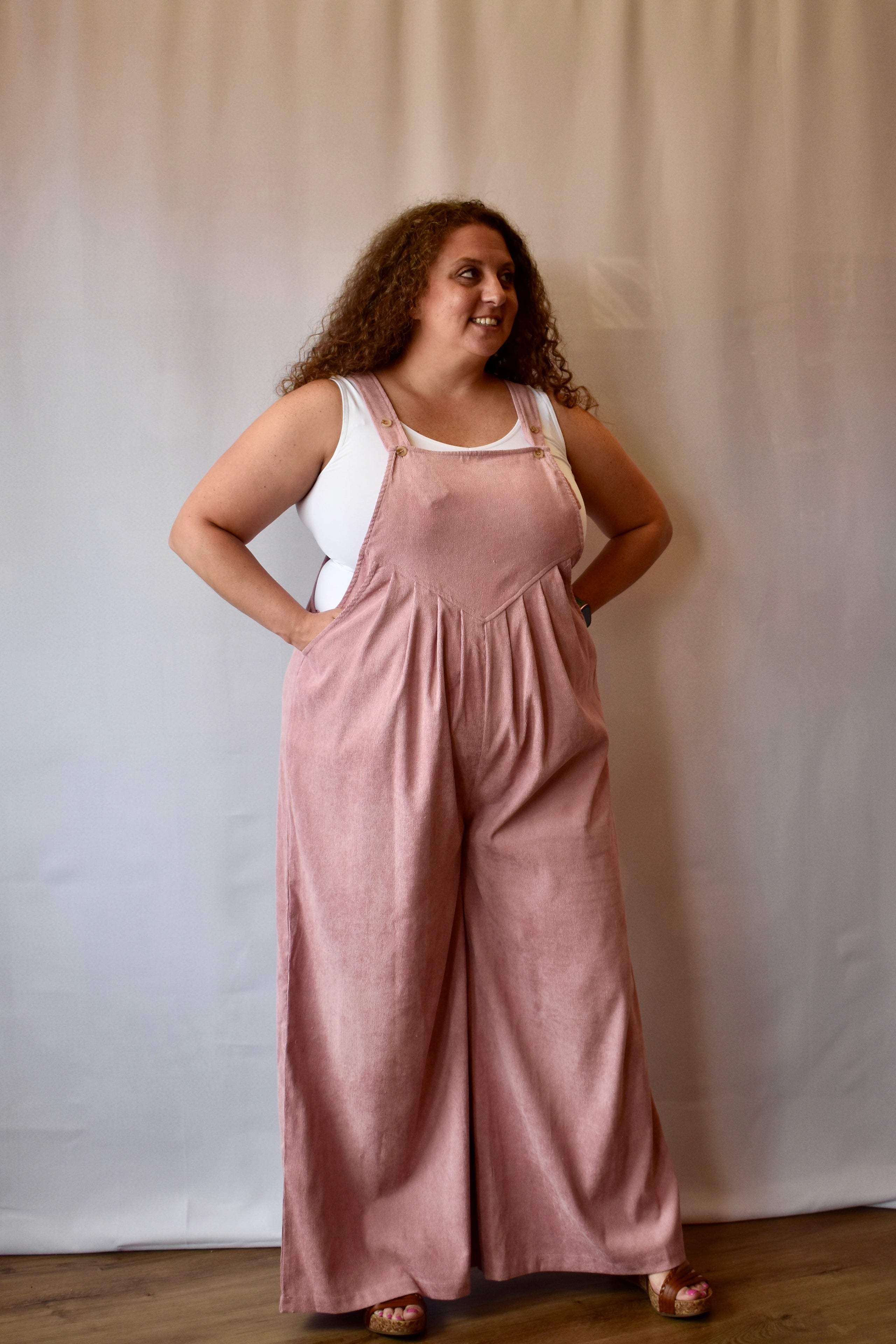 Plus size pink overalls on sale