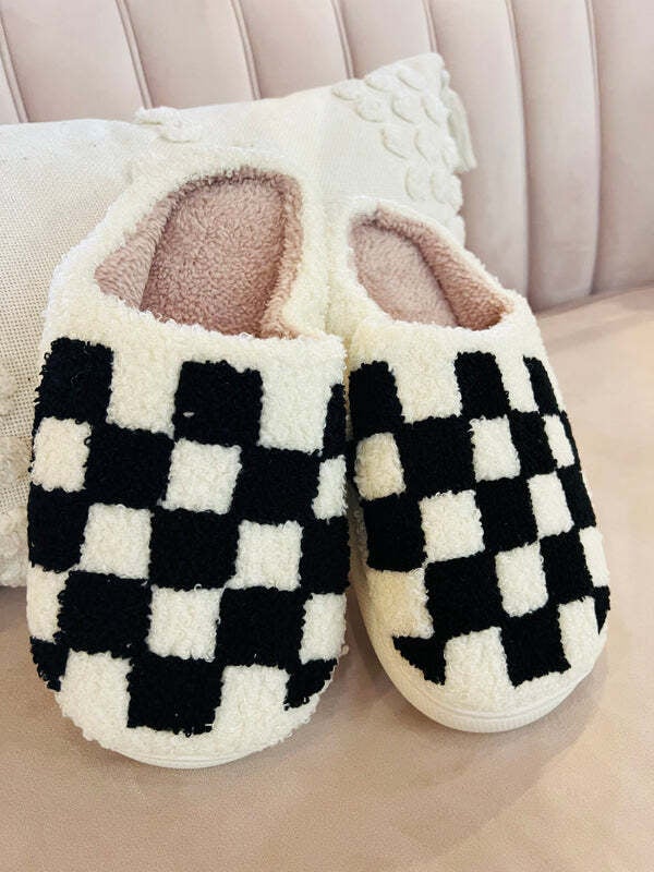 Black and white plaid sandals best sale